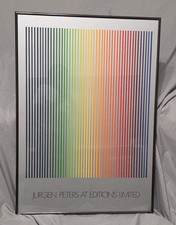 Jurgen Peters at Editions Limited Rainbow Lines Exhibition Poster Op-Art Frame picture