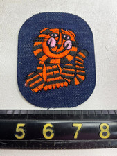 Vintage ORANGE BLACK CARTOON TIGER Embroidered Denim Patch M036 picture