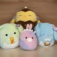 Squishmallows Easter Lot 4 Plush RETIRED NWT 🐣 Patty Cow Aimee Chick Bunny x2 picture