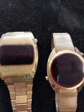 VINTAGE URANUS MENS LED WATCH  And A HH LED WATCH Not Working AS IS picture