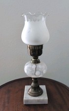 Vintage Fenton White Opalescent Coin Dot Boudoir Lamp Very PRETTY🤍 13