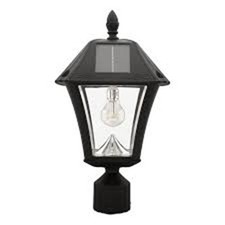 NEW GAMA SONIC Baytown II Bulb Black Outdoor Solar Weather Resistant LED POST picture