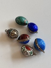 Vintage Fabergé – Style Enamel Egg Charm Collection Hinged Egg W/chick Surprise picture