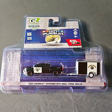 GreenLight Hot Pursuit 1:64 2023 Chevy Silverado Trailer Diecast LE NIB picture