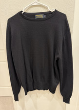 Men's Vintage Brooks Brothers Black Cashmere Sweater Made in Scotland Large picture