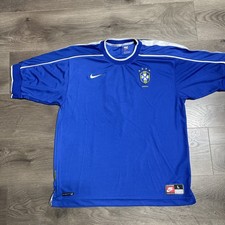 Vintage Nike Brazil 1998 Away Soccer Jersey Large picture