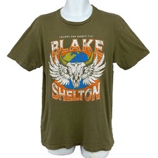Blake Shelton 2021 Concert Tour T-Shirt/ Men’s (M) Military Green Cotton COUNTRY picture
