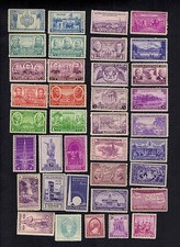 1935 to 1939 5 YEARS OF COMMEMORATIVE YEAR SET OF 37 stamps MNH baseball picture
