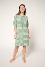 Stan Herman Women's Sleepwear Sz M Stripe Double Knit Crinkle Rib Green A679657 picture