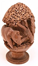 zimbabwe carving rino by Tree 6 inch tall picture