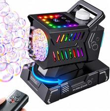 SHCKE Bubble Machine with Remote Control, Auto Rotation & 11 RGB Lights | 1800Ma picture