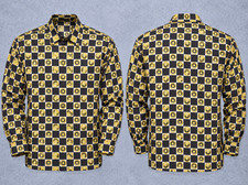 Versace Classic V2 Men Small Silk Button Up Shirt Vintage Sun Barocco Made Spain picture