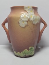 1930's Art Deco Vintage Roseville Pottery PRIMROSE Dbl Handled Vase~#760-6 picture