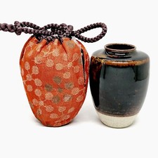 Japanese Tea Caddy Takatori Chaire Pottery Container Canister Japan Tea Ceremony picture