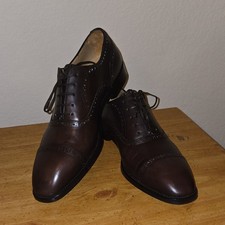 Paolo Scafora Brown Leather Oxford Dress Shoes Cap Toe Brogue UK 10.5 / US 11.5 picture