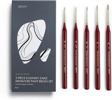 Artify 5Pcs Detail Paint Brushes, 100% Kolinsky Sable Micro Paint Brushes picture