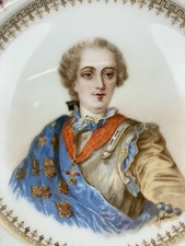 SEVRES PLATE/HAND PAINTED PORTRAIT OF KING LOUIS XV/MUSEUM QUALITY/ARTIST SIGNED picture
