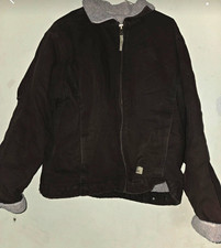 Men's Brown Short Zip Front Lined Jacket Cotton Blend Solid Regular XL picture