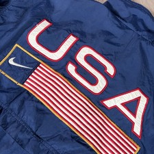 Vintage Nike United States Track And Field Jacket Mens Large USA Flag Olympics picture