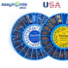 120pcs/kit Dental Screw Post Completed Kit Silver/Gold Plated Endo Conical Pins picture