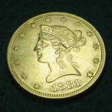 1881 $10 Liberty Eagle Gold ✪ BU Brilliant Uncirculated ✪ Gobrecht Ten Dollar MS picture
