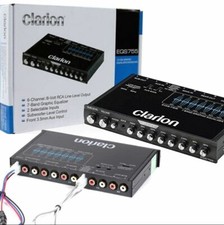 CLARION EQS-755 7-BAND GRAPHIC EQUALIZER W/ FRONT 3.5MM AUX INPUT & REAR RCA AUX picture