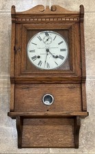 Antique Simplex Time Recorder Oak Wall Clock - Seth Thomas - Must See Runs picture