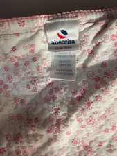 Absorba Pink Red Flowers Reversible Cotton Baby Blanket picture