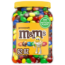 M&M'S Peanut Milk Chocolate Candy 62 oz Bulk Jar Free Fast Shipping picture