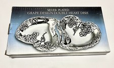 Fabulous Vintage New In Box Godinger Double Heart Dish Silver Plated picture