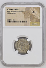 Roman Empire - Sept. Severus AD 208 Silver AR Denarius Concordia NGC AU picture