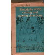 Vintage Simplicity 9605 Sewing Pattern 70s Dress Tunic Pants Size 12 MP Retro picture