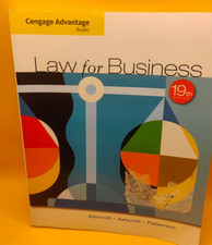 Cengage Law for Business 19th Edition Ashcroft Patterson 2017 Paperback Textbook picture