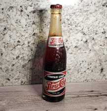 Vintage Pepsi-Cola Fountain Syrup 12 Fl Oz Full Glass Bottle Duraglas 1940's picture