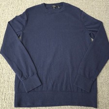 Theory Riland P Harman Mens M Navy Merino Wool Crewneck Sweater picture