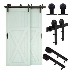 4-20FT Sliding Barn Wood Door Hardware Closet Track Kit For Single/Double/Bypass picture