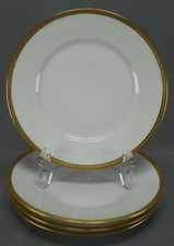Set of 4 Antique UC Limoges Gold Encrusted Laurel Leaves 8 5/8 Inch Plates picture