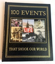 100 Events That Shook Our World, Decorative Leather History Book Life, BRAND NEW picture