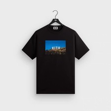 Kith West Hollywood Tee T-Shirt Mens Large Black Hollywood Sign SS26 NEW picture