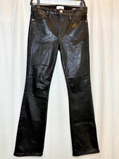 FRAME 'Le Mini Boot' Black Coated High-Rise Jeans picture