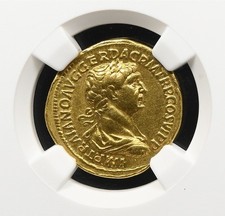 Roman Empire Trajan (98-117 AD) AV Gold Aureus NGC VF 5/5 rv. Bonus Eventus picture