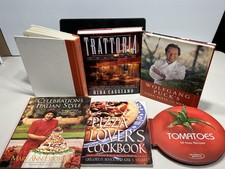 Lot 6 Italian Cookbooks Mario Batali Wolfgang Puck Trattoria Pizza Pasta picture