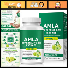 Amla Capsules 1000mg - Superfruit Supplement, Vegan, 120 Count, 60 Servings picture