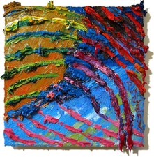 ORIGINAL OIL█PAINTING VINTAGE ART█SIGNED IMPRESSIONIST POP█ABSTRACT MODERN DECO█ picture