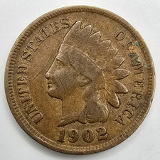 1902 Indian Cent Retained Cud REV F/VF You Grade it IHC Error Penny  picture