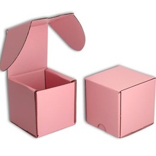 Lmuze 3x3x3 Shipping Boxes Set of 50, Pink Mailer 3