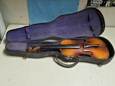 Vintage 1890's * BLESSING VIOLIN *UNIQUE WOODEN COFFIN STYLE CASE *  picture