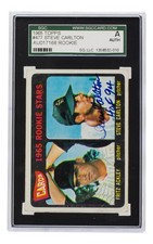 Steve Carlton Signed Cardinals 1965 Topps #477 Rookie Baseball Card SGC picture