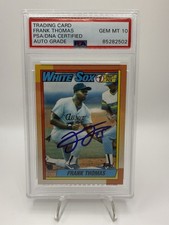 1990 Topps #414 FRANK THOMAS Rookie Card Authentic Auto PSA 10 picture