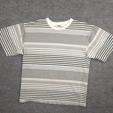Vintage Gitano T Shirt Mens XL Gray Striped Textured Short Sleeve Crewneck Retro picture